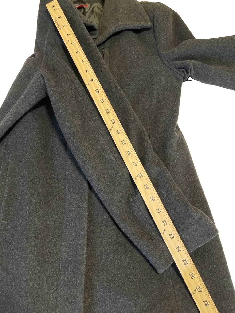 Vintage H&M Coat Overcoat Gray Size 12 Wool Cashmere Dark Academia Minimalist - Picture 5 of 16